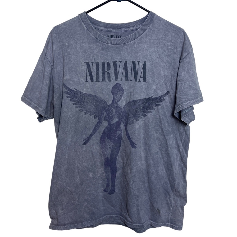 Nirvana In Utero Angel Graphic T-Shirt Mens M Mineral Wash Faded Edgy Indie  90s